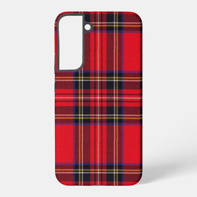 Royal Stewart tartan red black plaid Samsung Galaxy S22+ Case (Back)