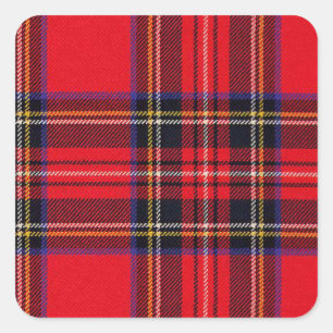 Royal Stewart tartan red black plaid Square Sticker