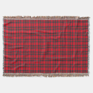 Royal Stewart tartan red black plaid Throw Blanket
