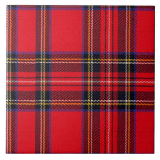 Royal Stewart tartan red black plaid Tile