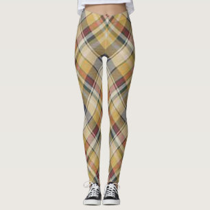 Royal Stewart tartan red black Yellow Green plaid Leggings