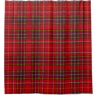 Royal Stewart Tartan Red Gold Scottish Plaid Shower Curtain