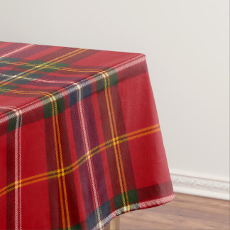 Royal Stewart Tartan Red Gold Scottish Plaid Tablecloth
