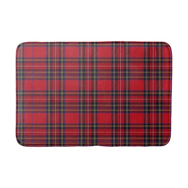 Royal Stewart Tartan Red Plaid Bath Mat (Front)