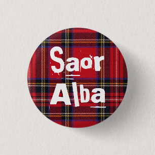 Royal Stewart Tartan Saor Alba Scotland Pinback 3 Cm Round Badge