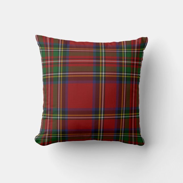 Royal Stewart Tartan Traditional Plaid Cushion (Front)