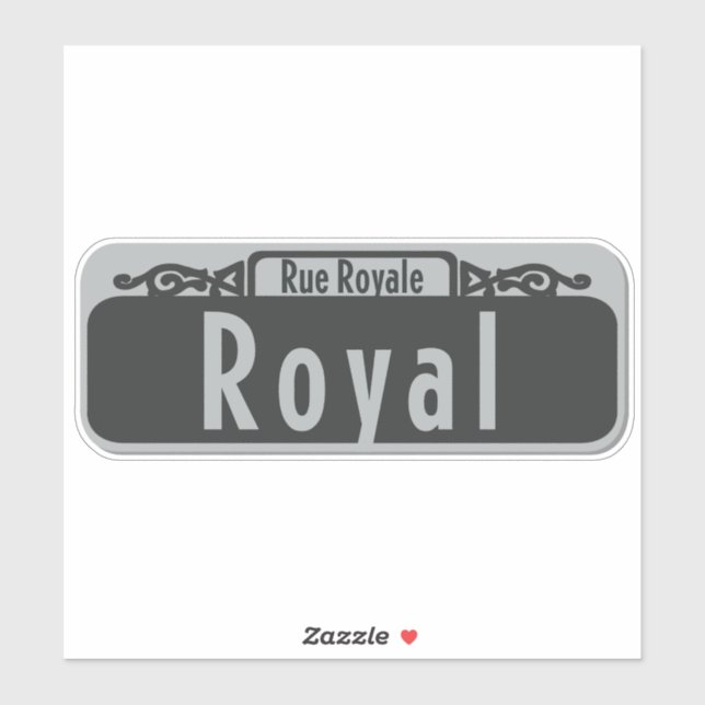 Royal Street (Rue Royale) Sign Sticker (Sheet)