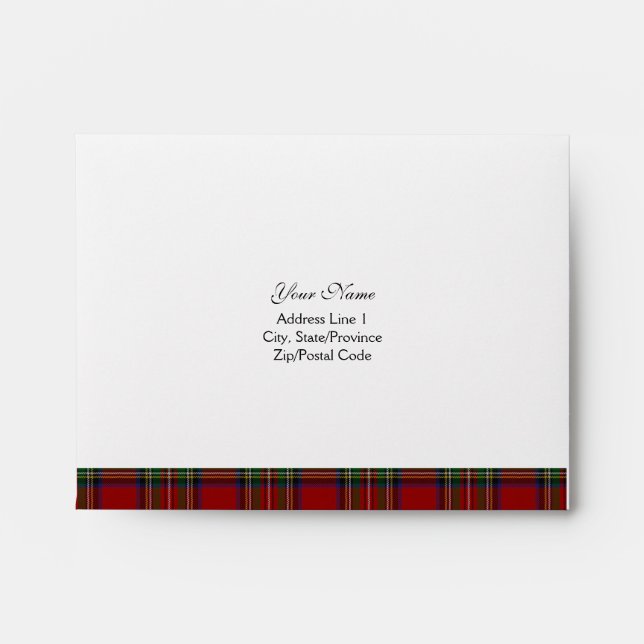 Royal Stuart Tartan A-2 RSVP Envelope (Front)