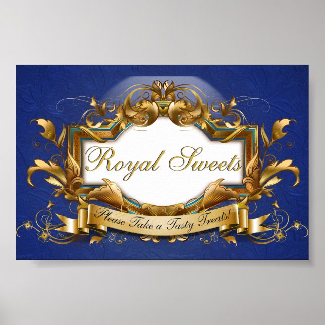 Royal Sweets & Treats Elegant Candy Buffet Sign (Front)