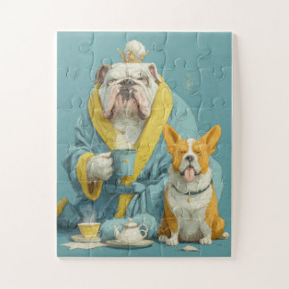 Royal Tea Time Dogs – Bulldog & Corgi Puzzle