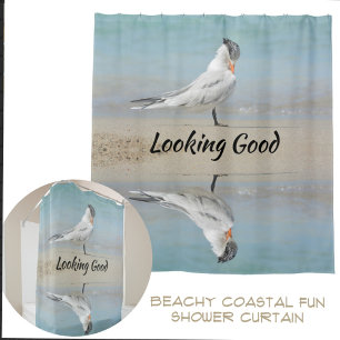 Royal Tern Coastal Customisable Photographic Shower Curtain