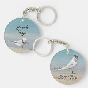 Royal Tern Yoga Poses Beach Yoga Key Ring