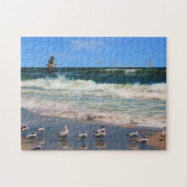 Royal Terns at the Beach Jigsaw Puzzle (Horizontal)