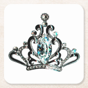“Royal Tiara Square Paper Coaster