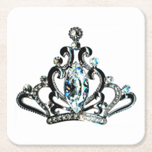“Royal+Tiara” Square Paper Coaster