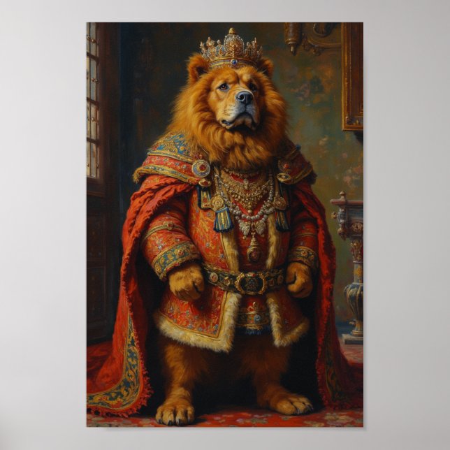 Royal Tibetan Mastiff Portrait Poster (Front)
