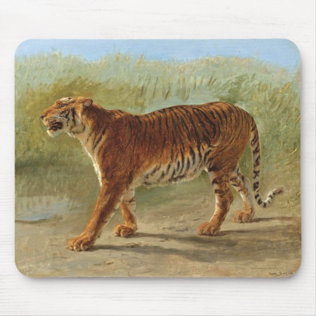 Royal Tiger Marching (by Rosa Bonheur) Mouse Pad (Front)