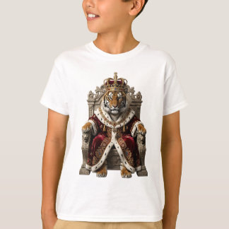Royal Tiger Monarch on Golden Throne T-Shirt