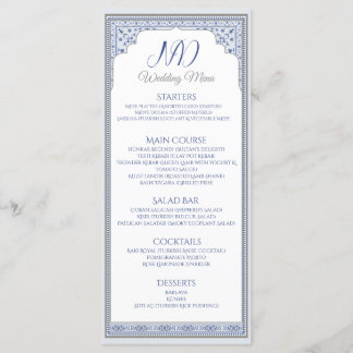 Royal Turkish Wedding Menu Card