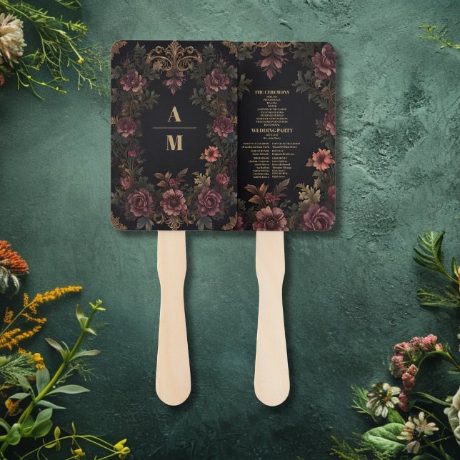 Royal Victorian Floral Gothic Wedding Hand Fan (Creator Uploaded)