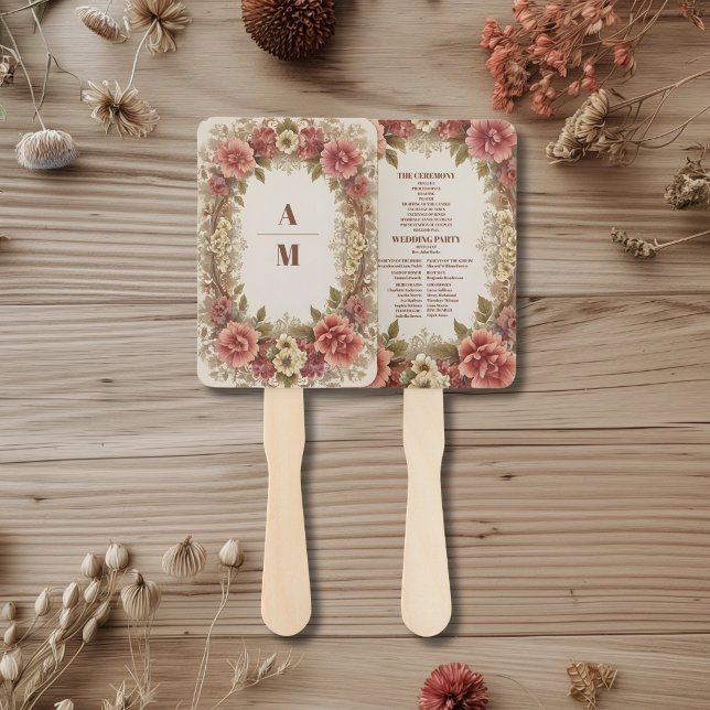 Royal Victorian Floral Ornaments Wedding Hand Fan (Creator Uploaded)