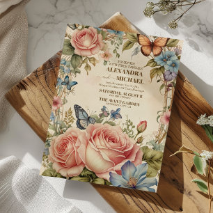 Royal Victorian Floral Ornaments Wedding Invitation