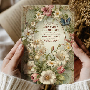 Royal Victorian Floral Ornaments Wedding Invitation