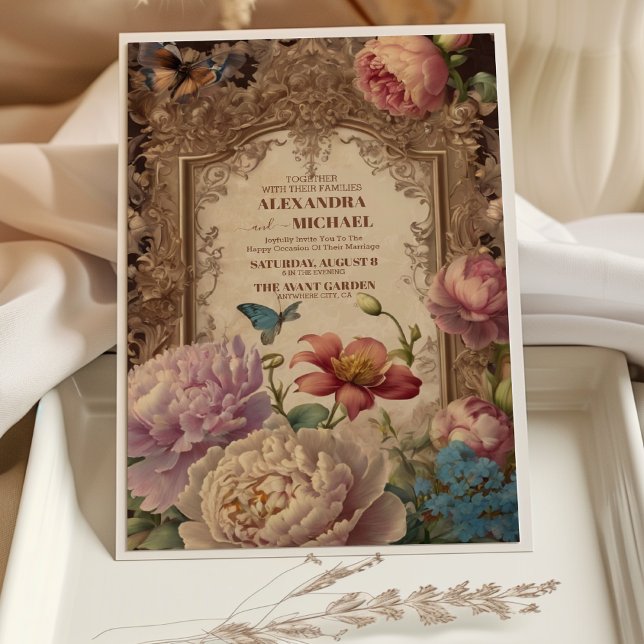 Royal Victorian Floral Ornaments Wedding Invitation (Creator Uploaded)