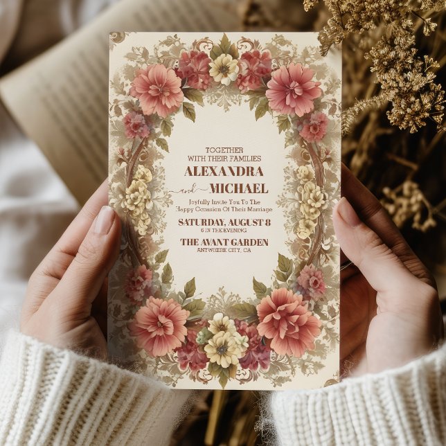 Royal Victorian Floral Ornaments Wedding Invitation (Creator Uploaded)