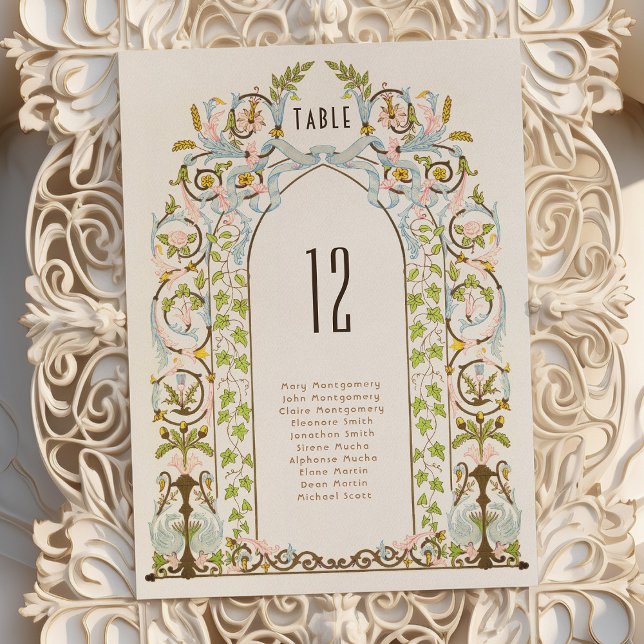 Royal Victorian Floral Wedding Table Number Card (Creator Uploaded)