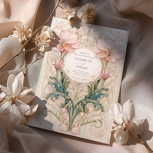 Royal Victorian Wedding Whimsical Floral Ornaments Invitation (Creator Uploaded)