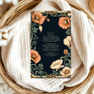 Royal Victorian Wedding Whimsical Floral Wedding Enclosure Card