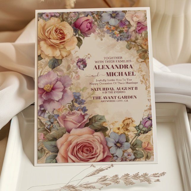 Royal Victorian Whimsical Floral Wedding  Invitation (Creator Uploaded)