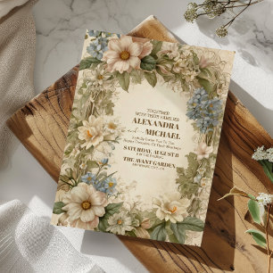 Royal Victorian Whimsical Floral Wedding  Invitation