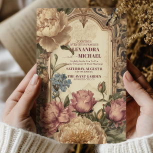 Royal Victorian Whimsical Floral Wedding  Invitation