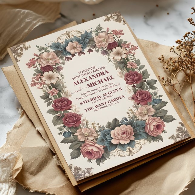 Royal Victorian Whimsical Floral Wedding  Invitation (Creator Uploaded)