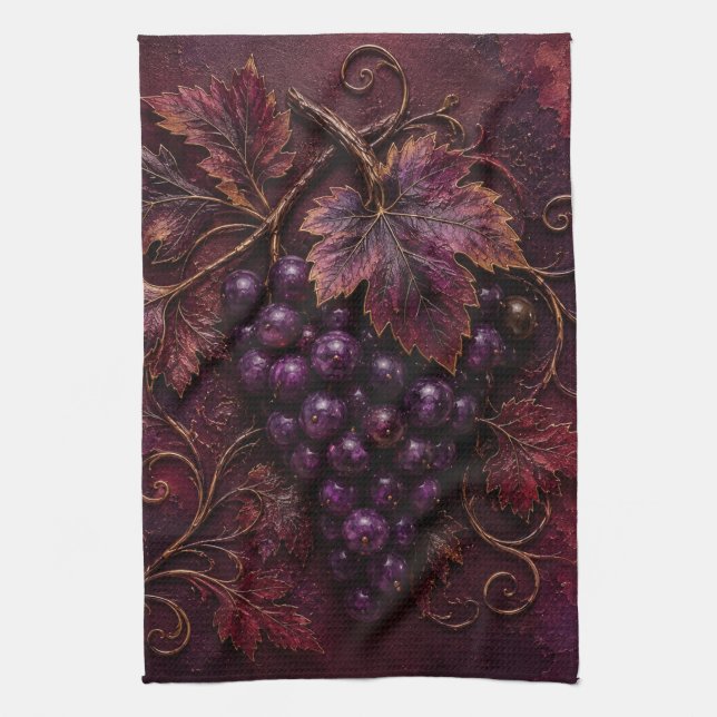 Royal Vineyard Elegance Tea Towel (Vertical)