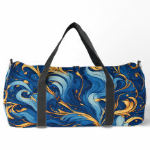 Royal Waves of Whimsy Blue & Gold Swirls