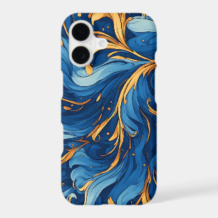 Royal Waves of Whimsy Swirls of Blue & Gold