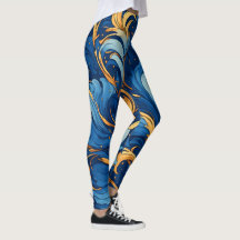 Royal Waves of Whimsy Swirls of Blue & Gold
