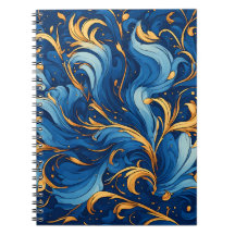 Royal Waves of Whimsy Swirls of Blue & Gold