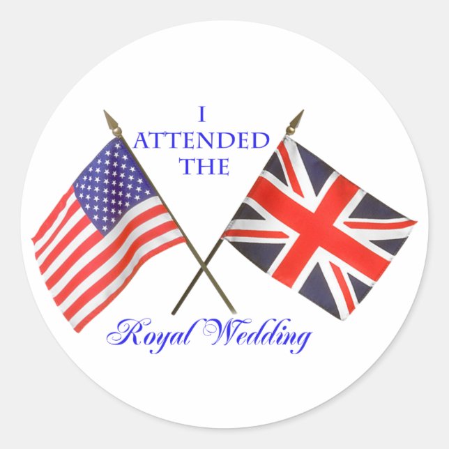 Royal Wedding Classic Round Sticker (Front)
