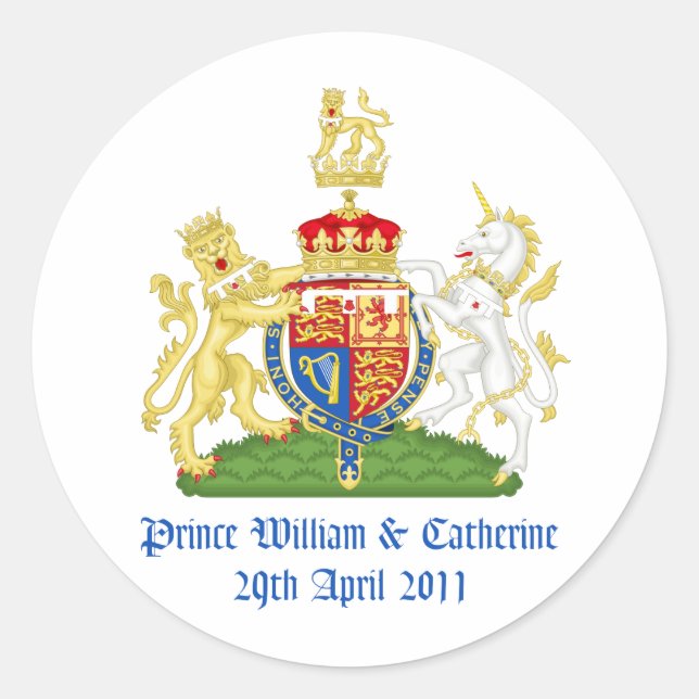 Royal Wedding Classic Round Sticker (Front)