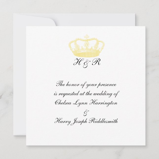 Royal Wedding -  Gold Invitation (Front)