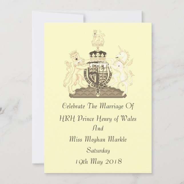 Royal Wedding Harry and Meghan Custom Invitation (Front)