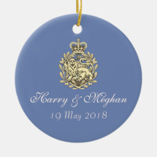 Royal Wedding Harry and Meghan Ornament (Blue)