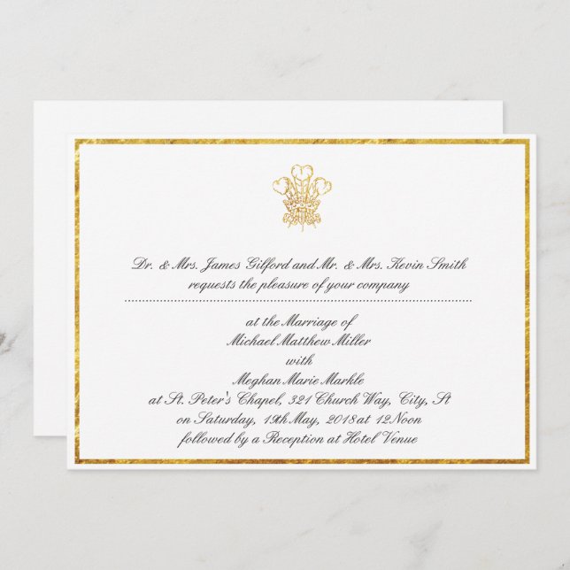 Royal Wedding Invitation Replica | UK London (Front/Back)