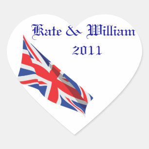 Royal Wedding /Kate and William Heart Sticker