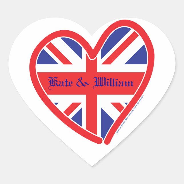 Royal Wedding/Kate & William Heart Sticker (Front)