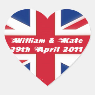 Royal Wedding - Kate & William Heart Sticker
